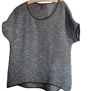 Eileen Fisher bateau neck, boxy top. Xsmall oversized